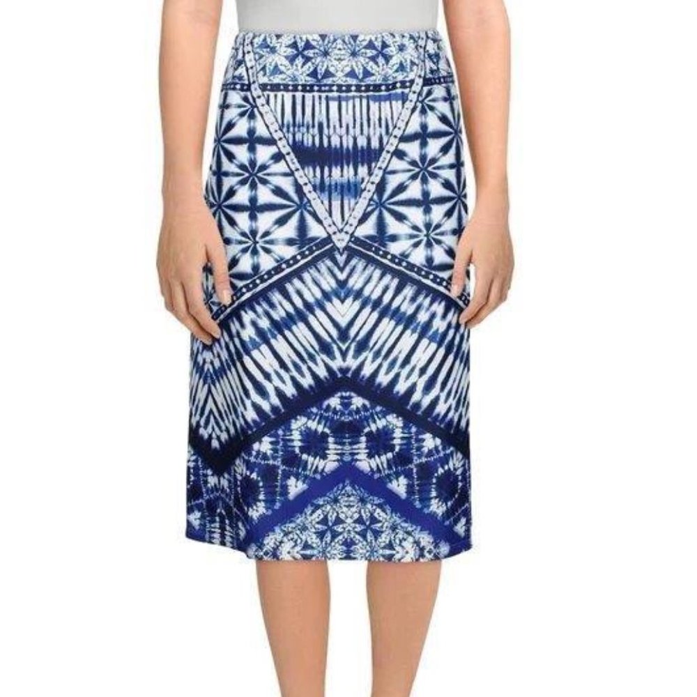 NWT ASHLEY STEWART PLUS BATIK PRINT PULL ON PENCIL SKIRT 18/20